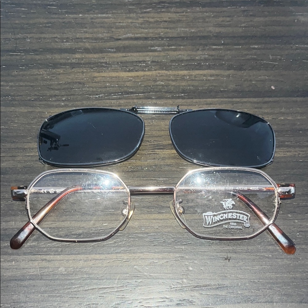 VINTAGE Original 1866 Winchester Eyeglasses & Sunglasses Snap On Made in Italy
